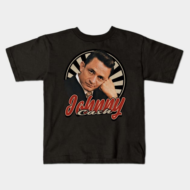 Vintage 80s Johnny Cash Kids T-Shirt by Motor Ilang